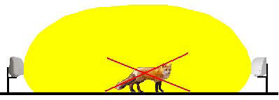 Рисунок 39 – Не допускается проход крупных животных (лиса, волк, собака весом более 10 кг)